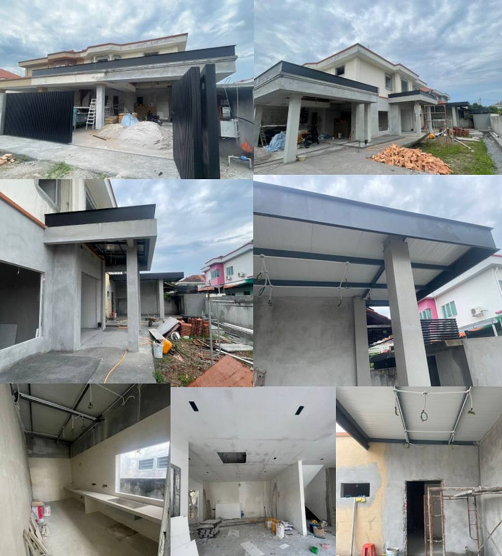 Residential renovation works on a house in Shah Alam, exterior and interior